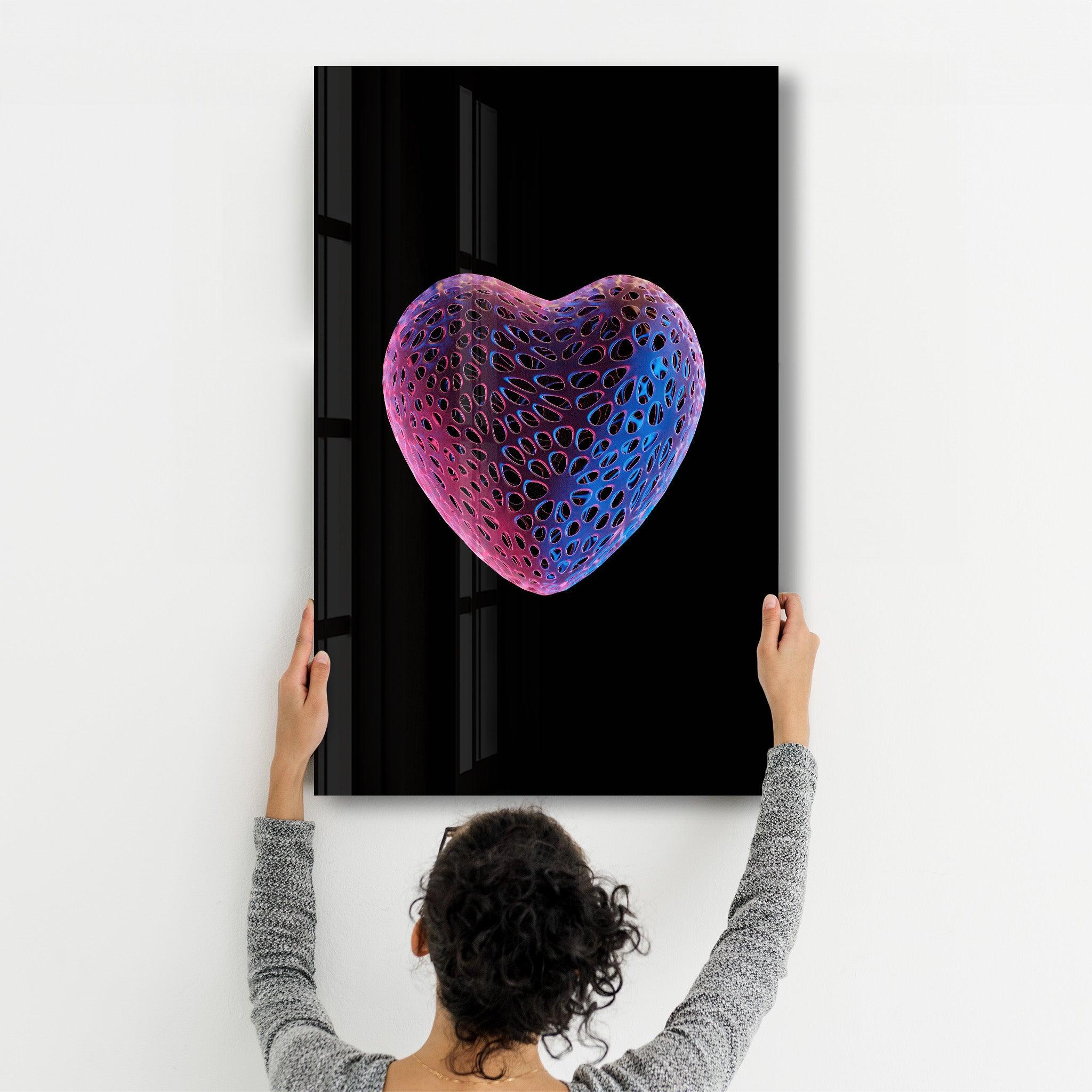 Strawberry Heart | Designers Collection Glass Wall Art - Artdesigna