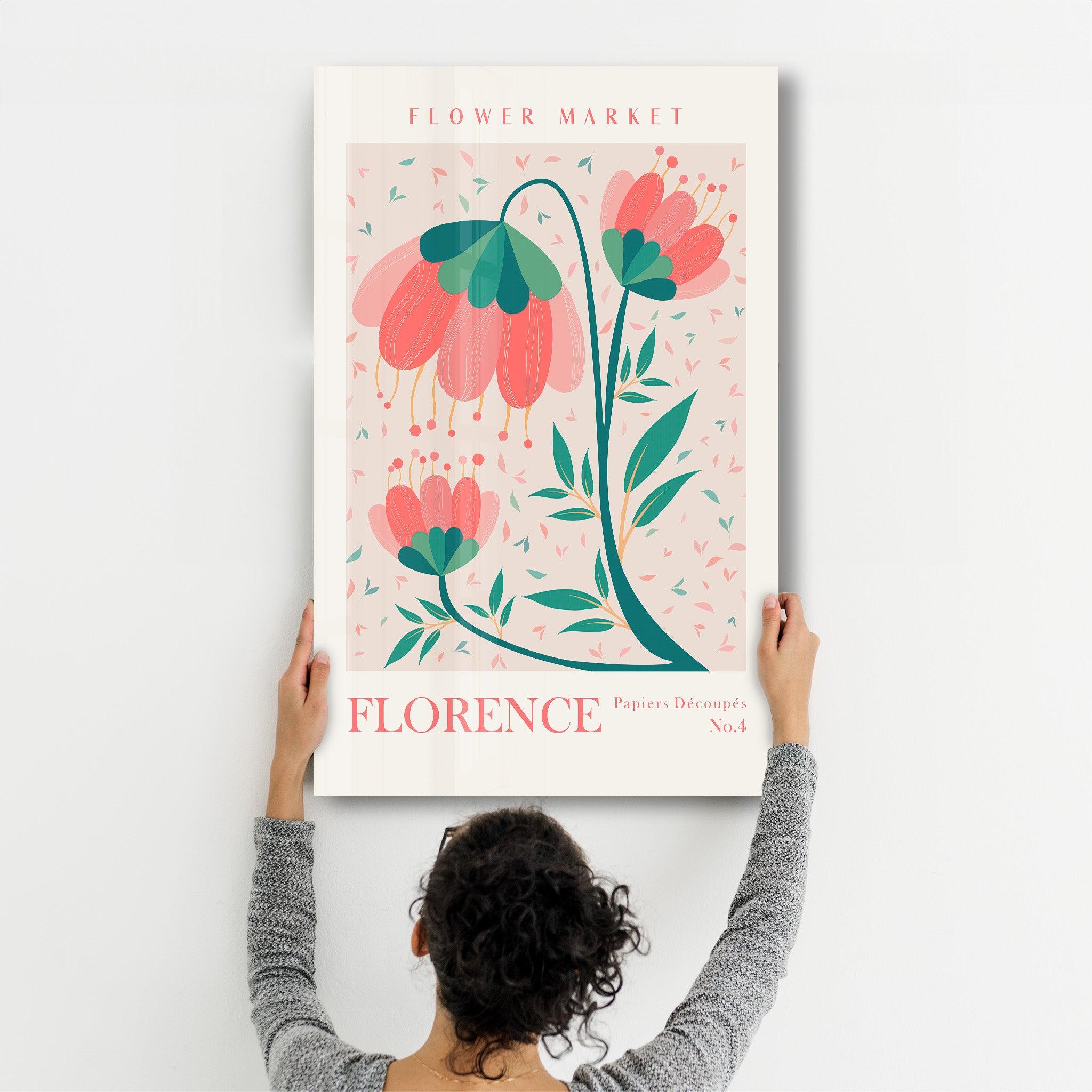 Flower Market No:4 Florence | Gallery Print Collection Glass Wall Art - Artdesigna