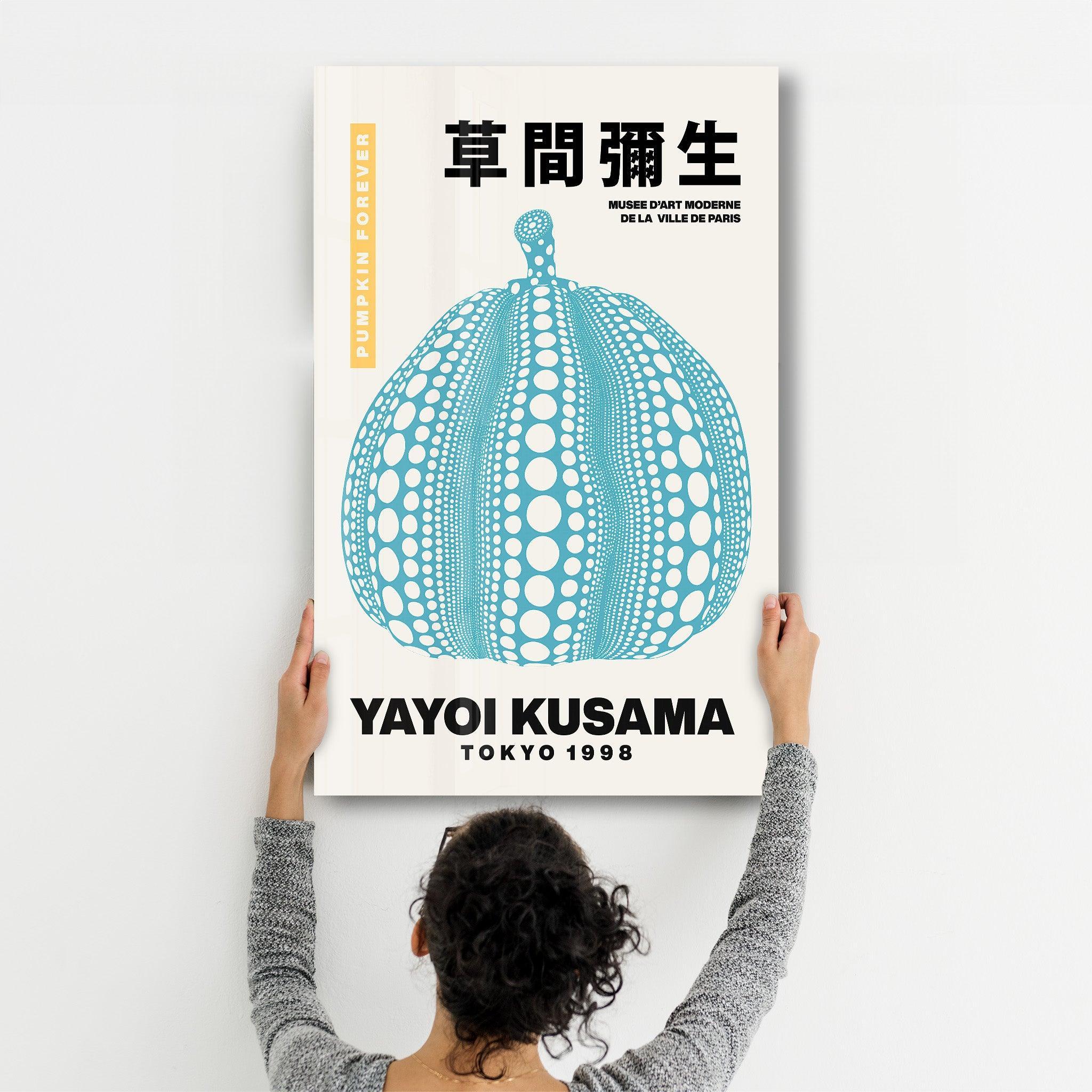 Yayoi Kusama Blue Tokyo 1998 | Glass Wall Art – Artdesigna