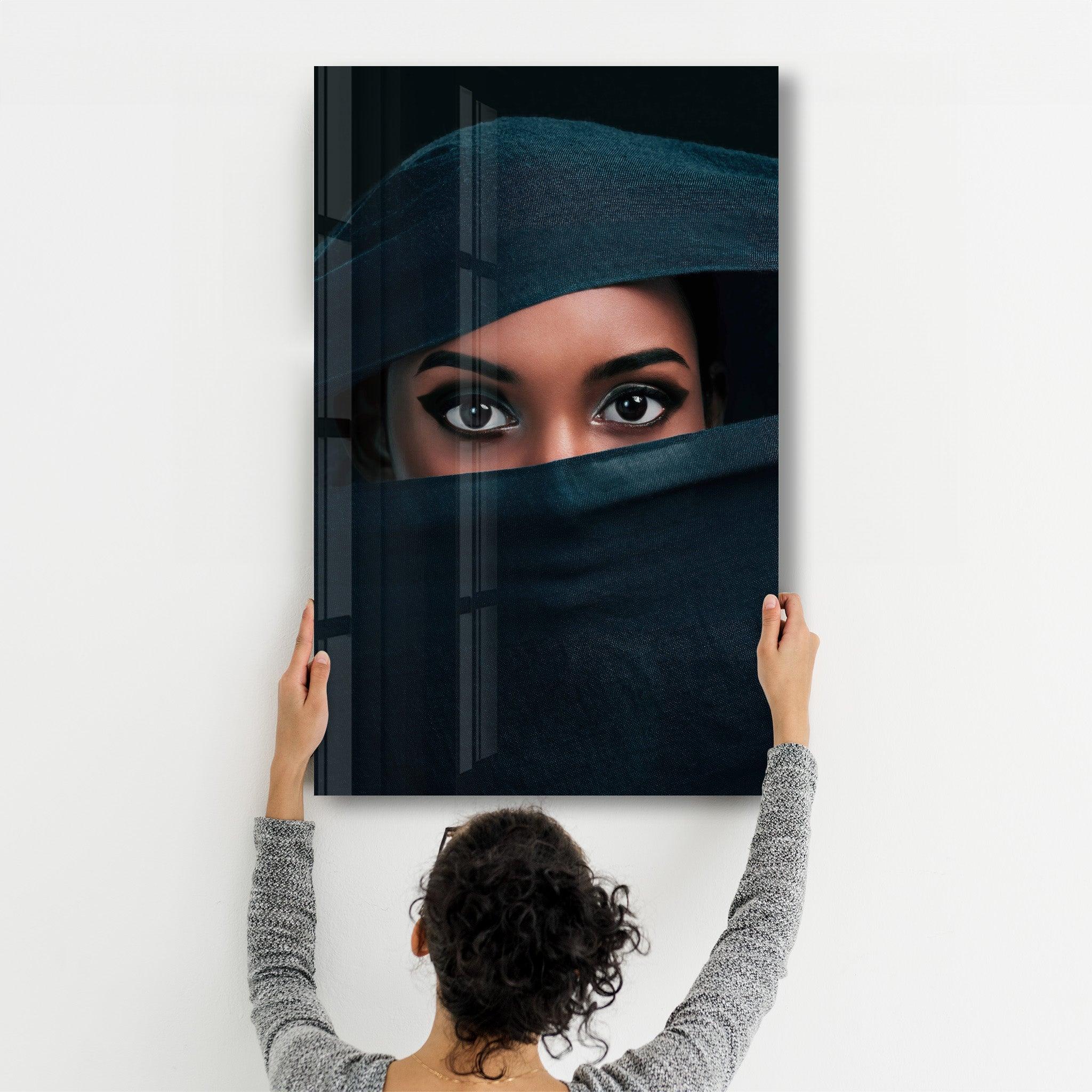 Eyes Under Cover | Designer's Collection Glass Wall Art - Artdesigna