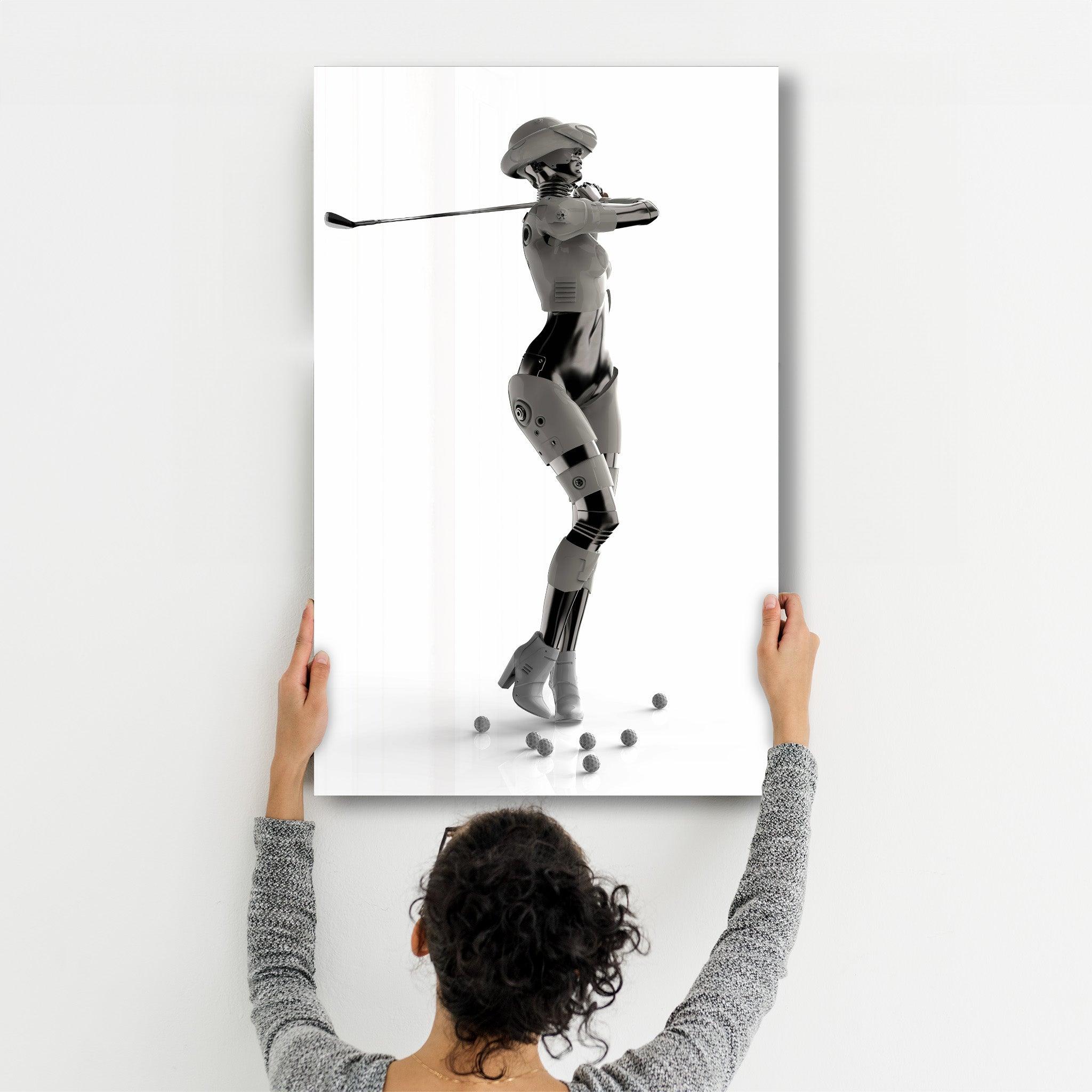 RoboGirlz5 | Designer's Collection Glass Wall Art - Artdesigna