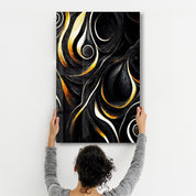 Golden Black Wood | Secret World Collection Glass Wall Art - Artdesigna