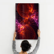 Purple & Red Flames 2 | Glass Wall Art - Artdesigna