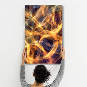 Flame Brush Strokes V2 | Glass Wall Art - Artdesigna