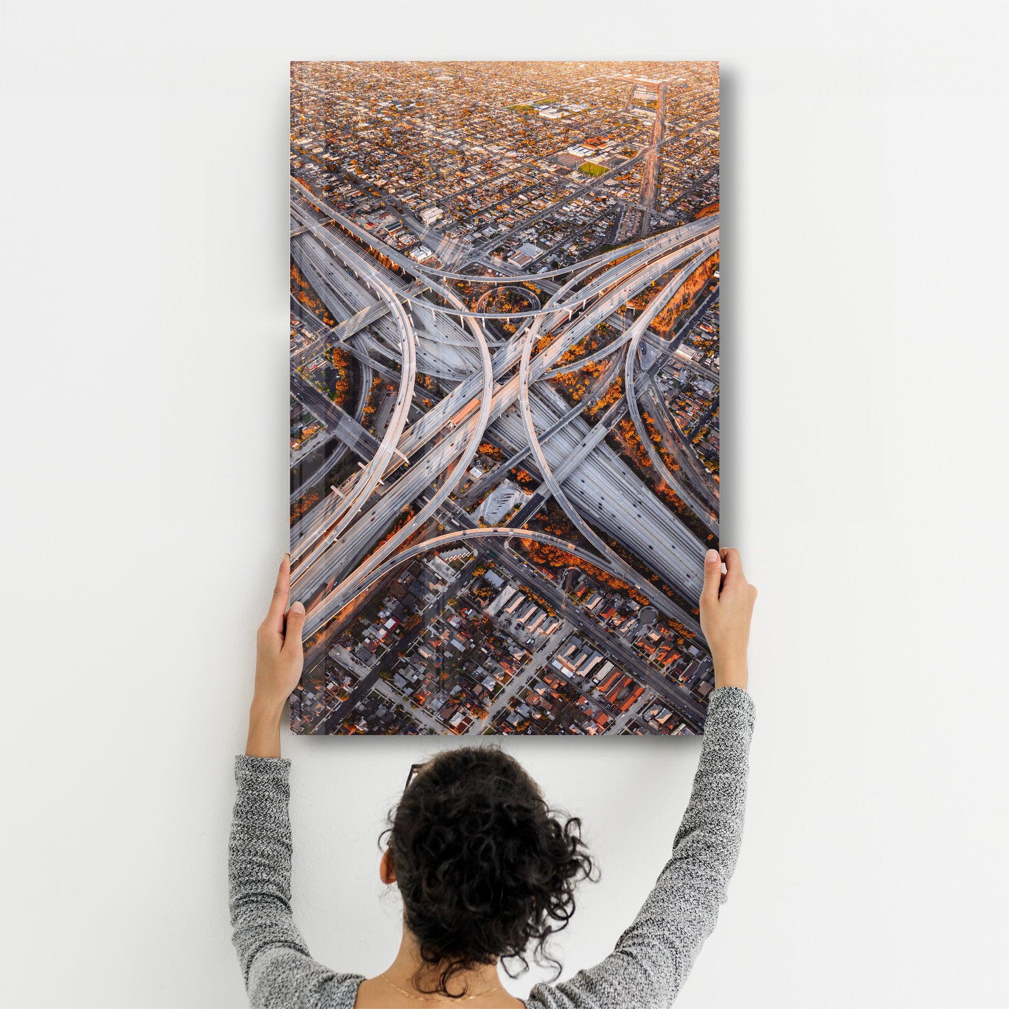 Judge Harry Pregerson Interchange LA, USA | Glass Wall Art - Artdesigna