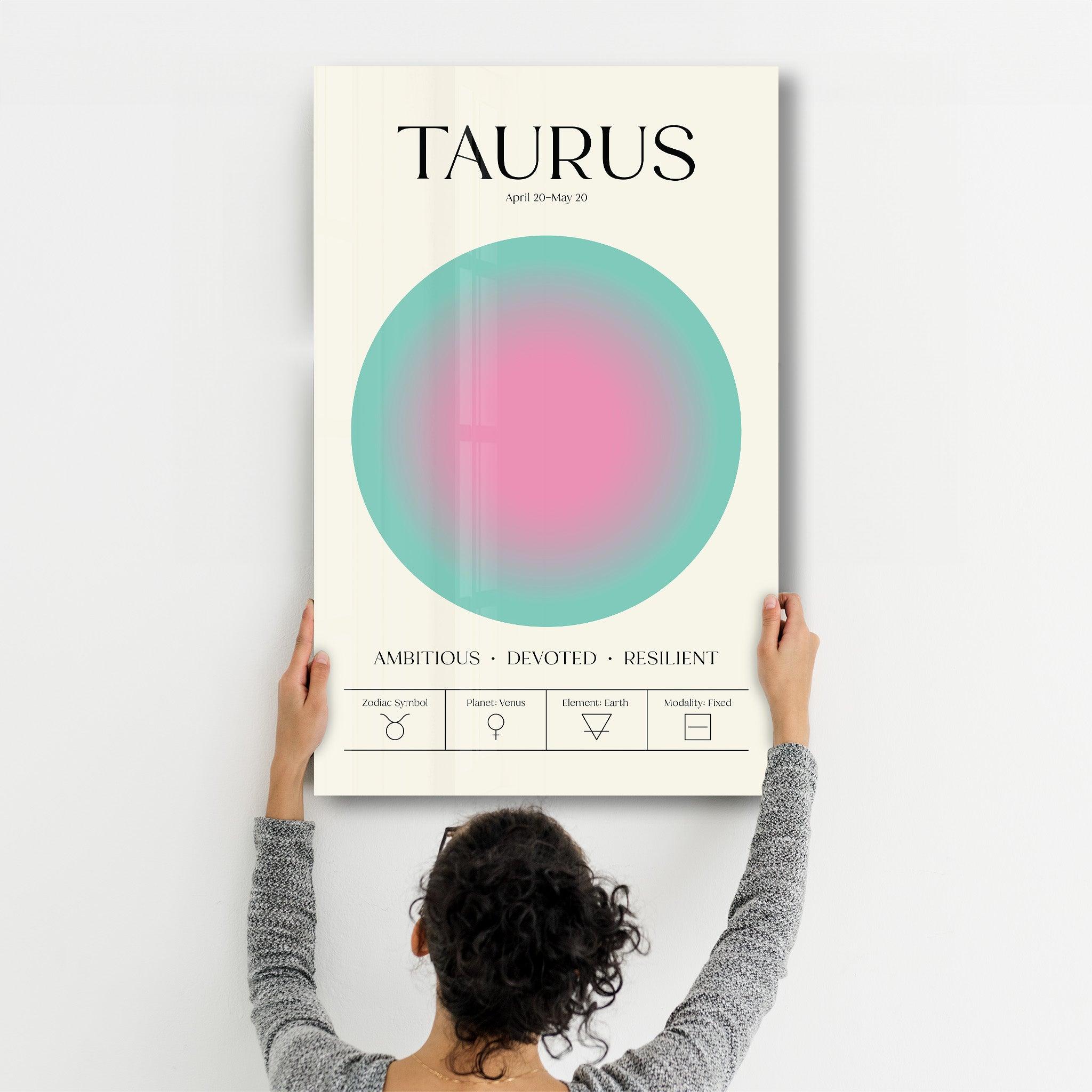 Taurus - Aura Collection | Zodiac Glass Wall Art - Artdesigna