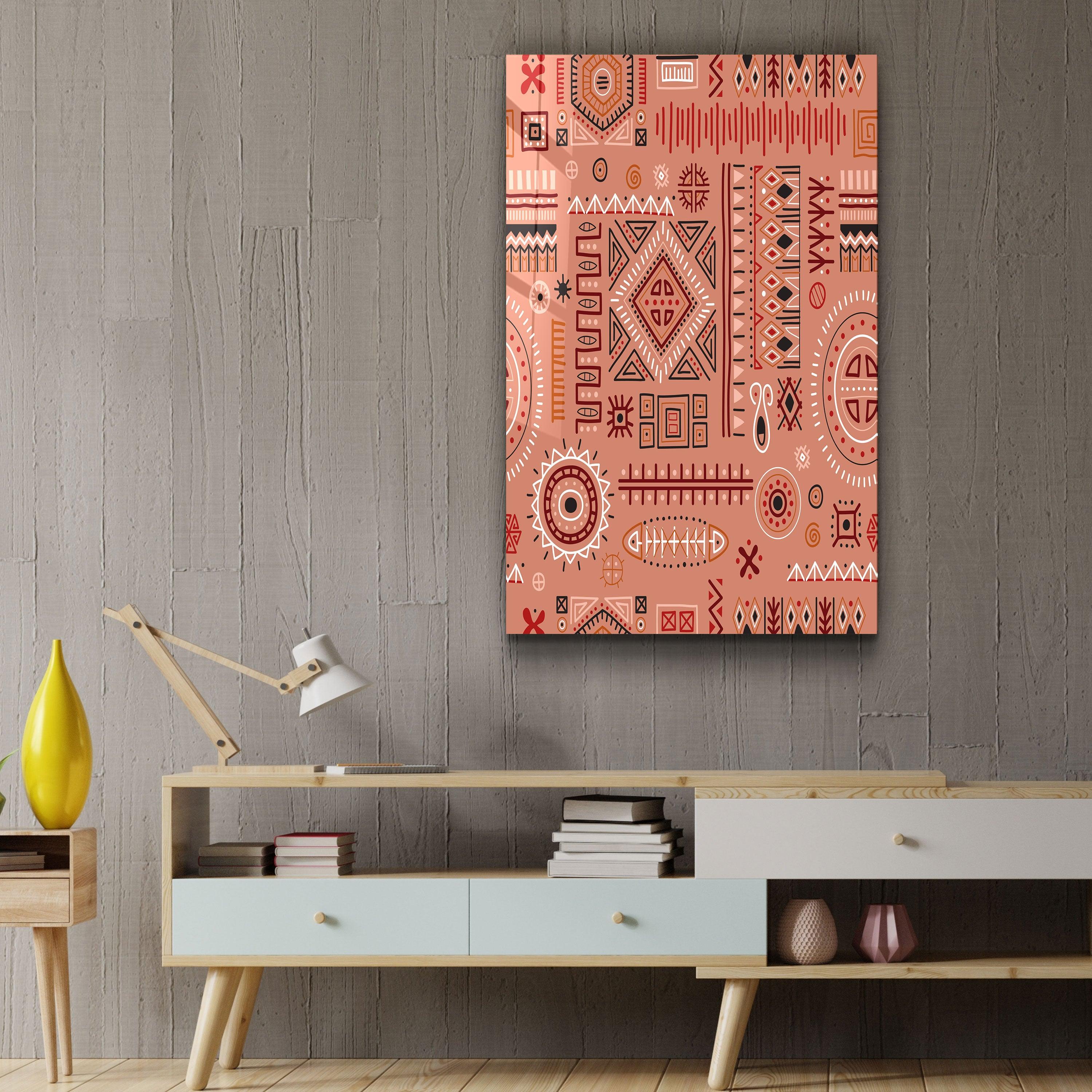 Scandinavian Egyptian Mix - Terra | Zodiac Glass Wall Art - Artdesigna