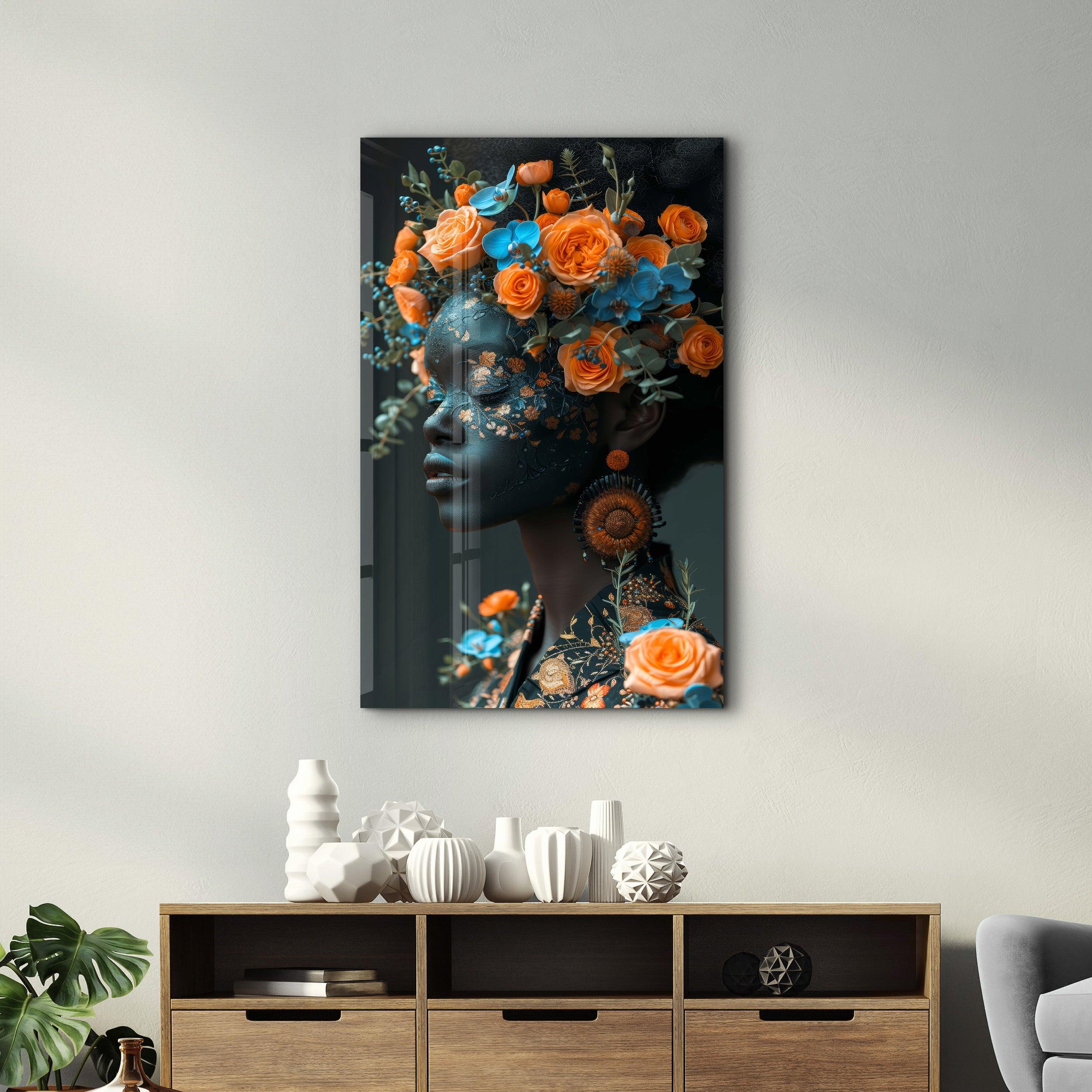 Orange Roses - Glass Wall Art - Artdesigna