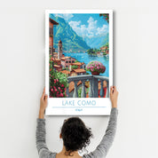 Lake Como Italy-Travel Posters | Glass Wall Art - Artdesigna