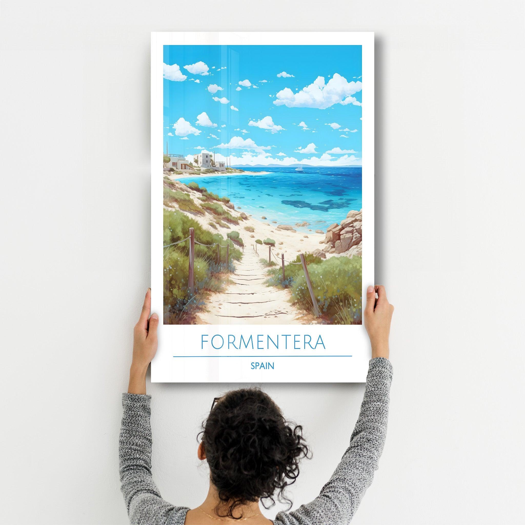 Formentera Spain-Travel Posters | Glass Wall Art - Artdesigna