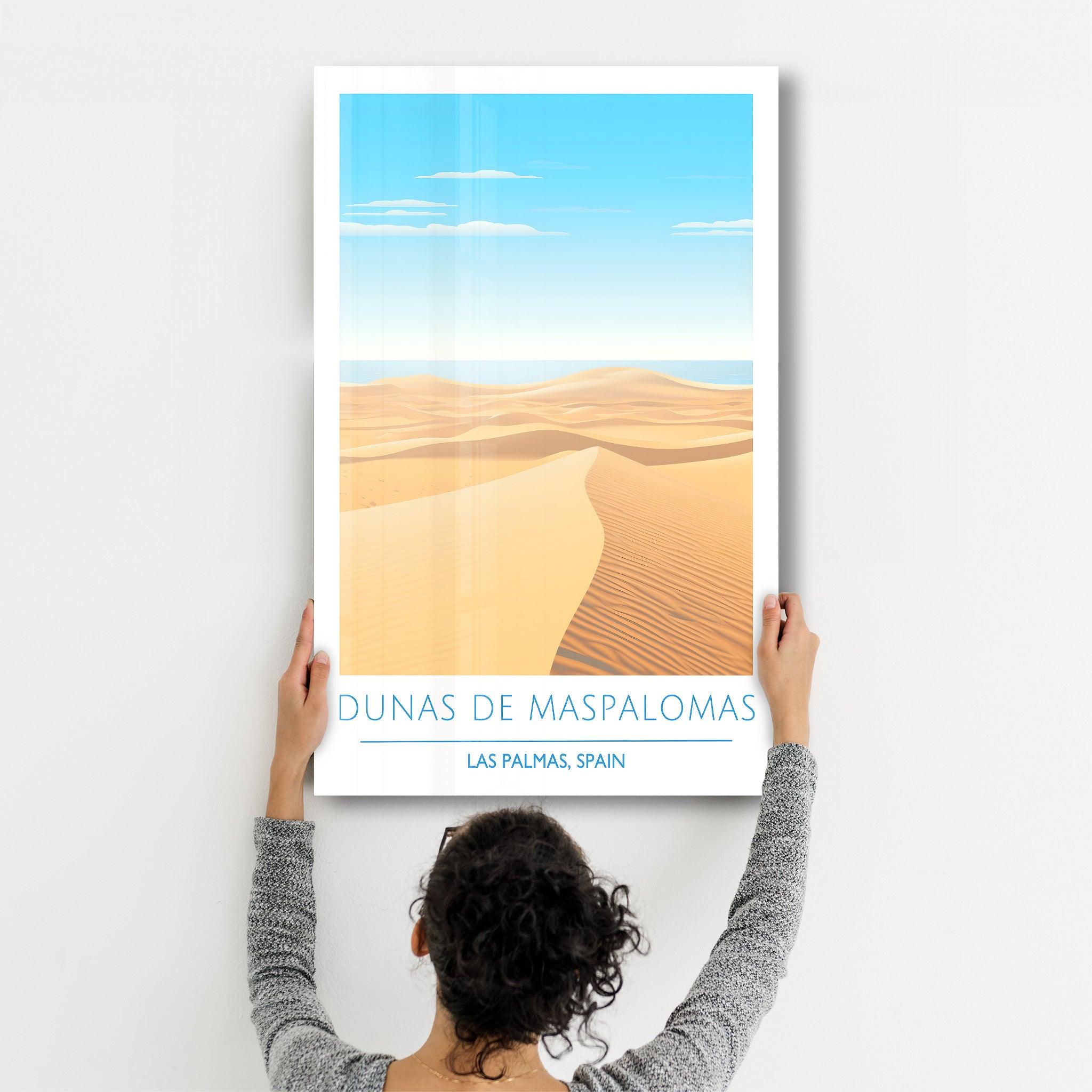 Dunas De Maspalomas-Las Palmas Spain-Travel Posters | Glass Wall Art - Artdesigna