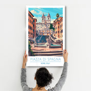 Piazza Di Spagna-Rome Italy-Travel Posters | Glass Wall Art - Artdesigna