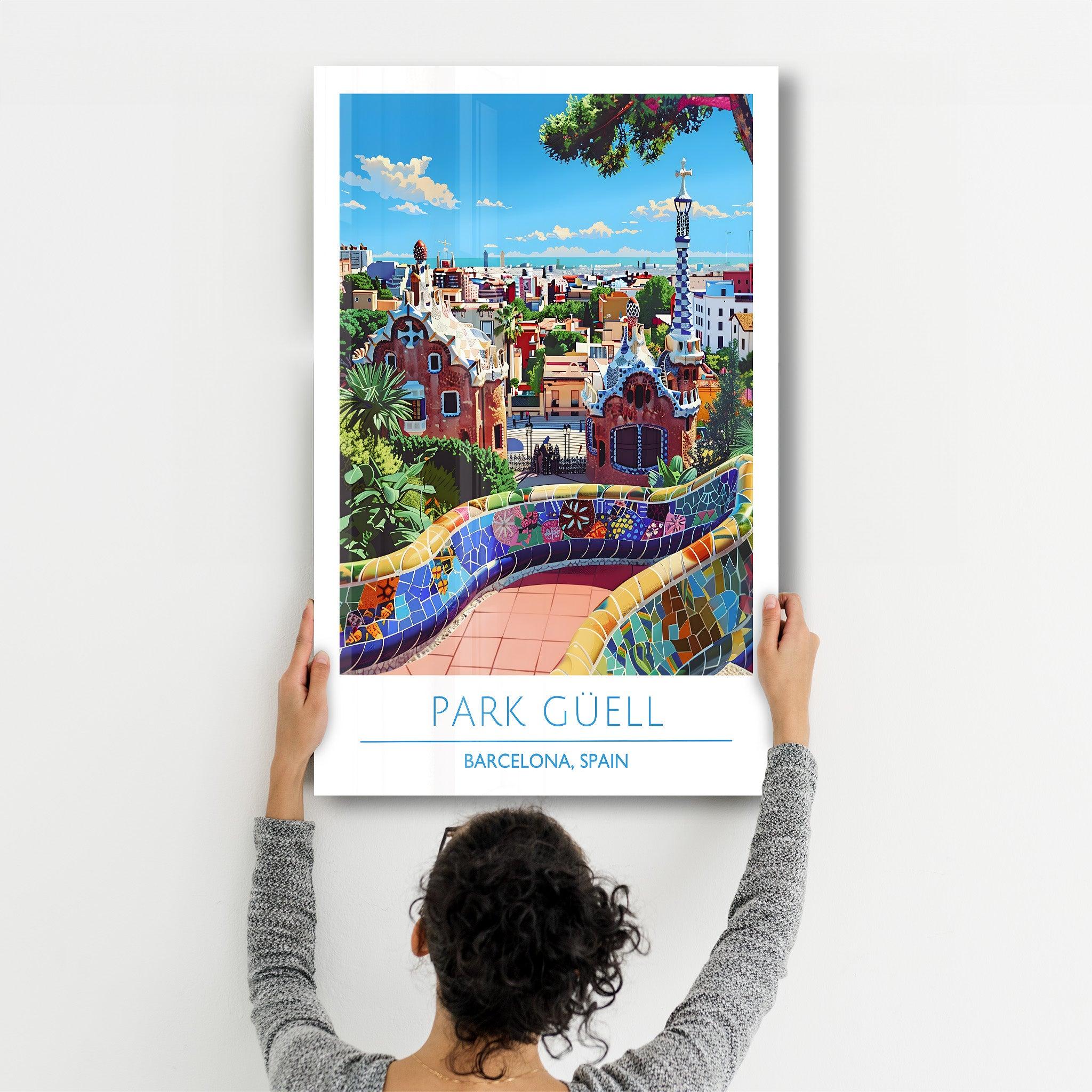 Park Guell 2-Barcelona Spain-Travel Posters | Glass Wall Art - Artdesigna