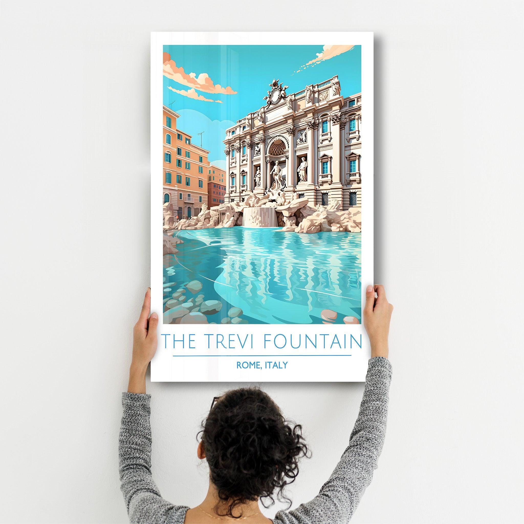 The Trevi Fountain-Rome Italy-Travel Posters | Glass Wall Art - Artdesigna