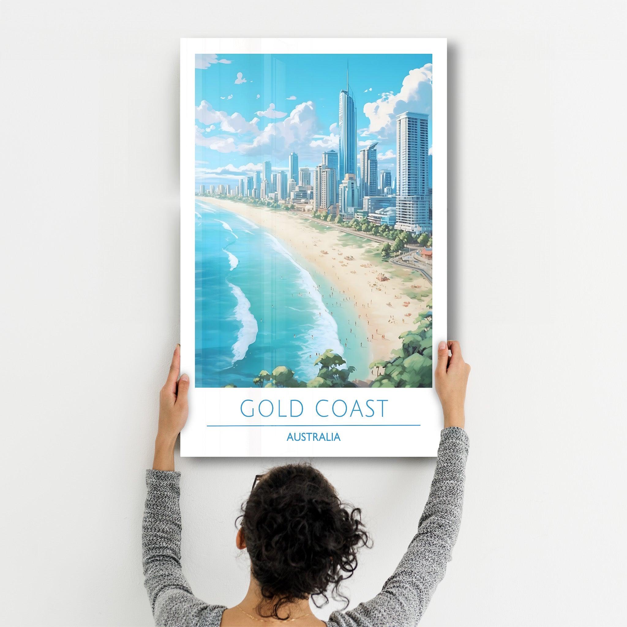 Gold Coast Australia-Travel Posters | Glass Wall Art - Artdesigna