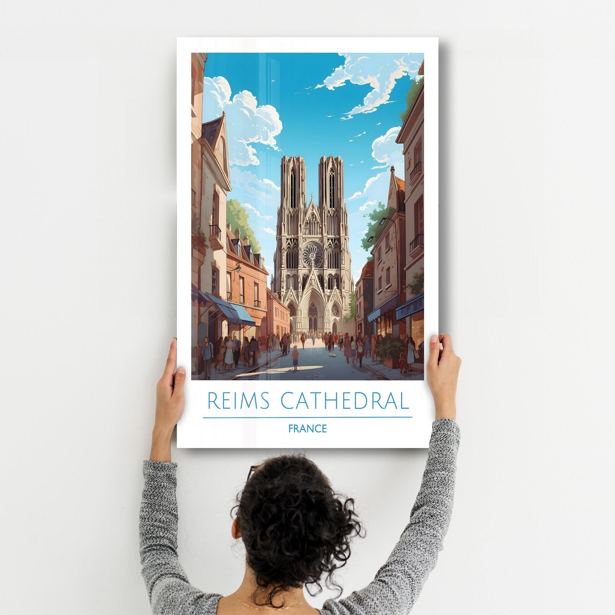 Reims Cathedral France-Travel Posters | Glass Wall Art - Artdesigna