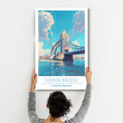 Tower Bridge-London England-Travel Posters | Glass Wall Art - Artdesigna