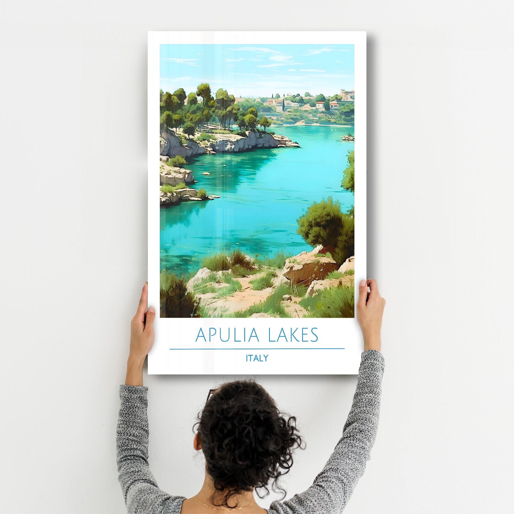 Apulia Lakes Italy-Travel Posters | Glass Wall Art - Artdesigna