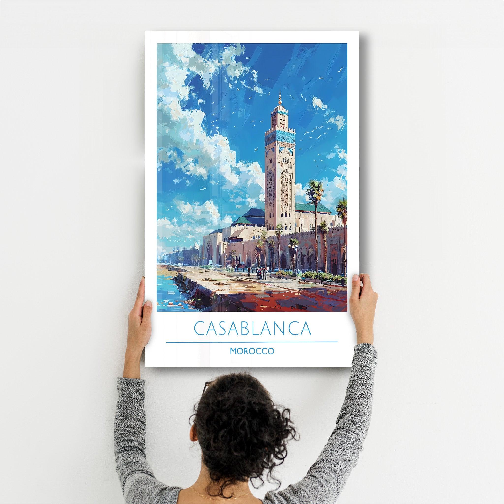 Casablanca Morocco 2-Travel Posters | Glass Wall Art - Artdesigna