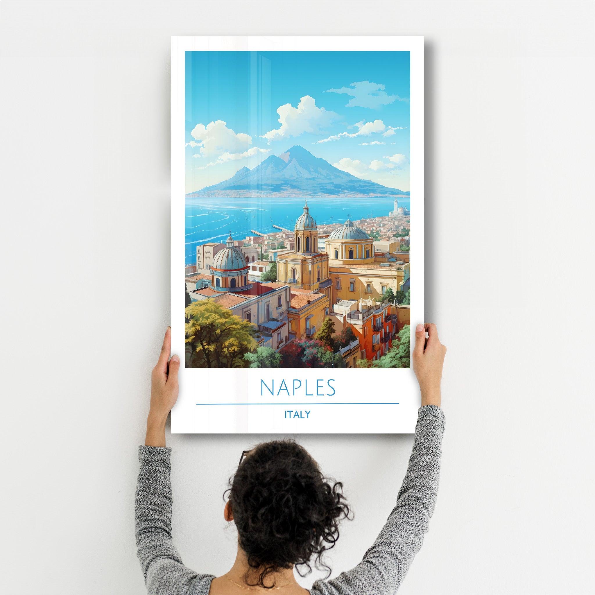 Naples Italy 2-Travel Posters | Glass Wall Art - Artdesigna