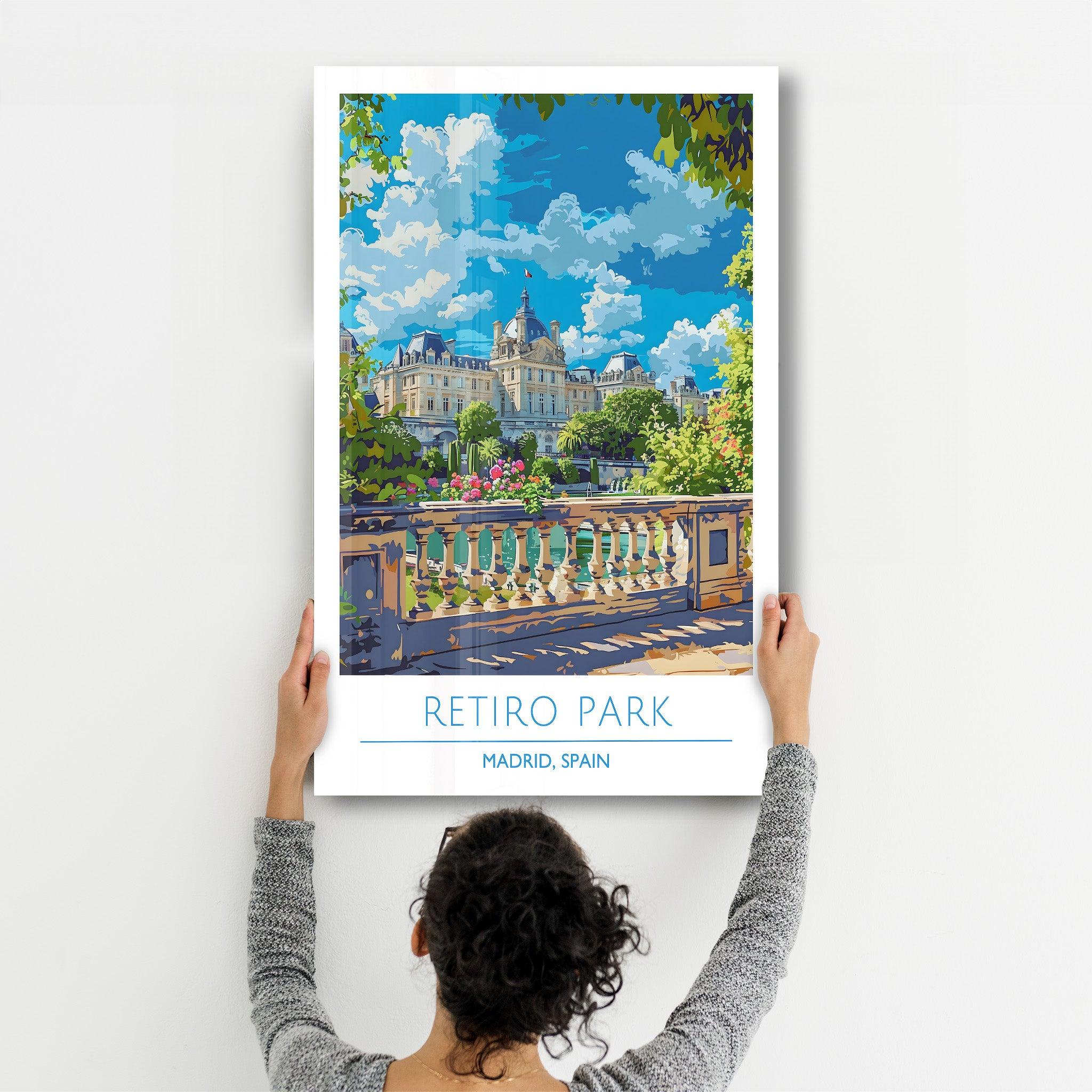 Retiro Park 2-Madrid Spain-Travel Posters | Glass Wall Art - Artdesigna