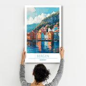 Bergen Norway 2-Travel Posters | Glass Wall Art - Artdesigna