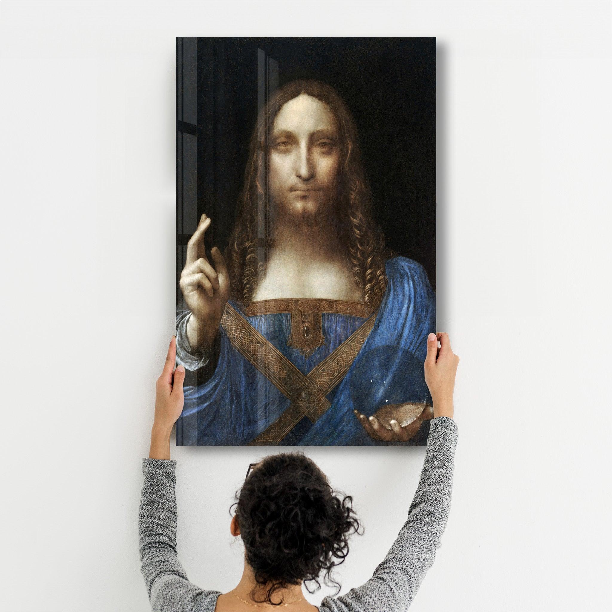 Leonardo da Vinci's Salvator Mundi (circa 1500) | Glass Wall Art - Artdesigna