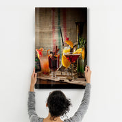 Cocktails | Glass Wall Art - Artdesigna