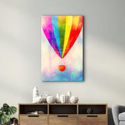 The Air Balloon | Glass Wall Art - Artdesigna