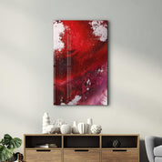 Bird's Eye In Red | Glass Wall Art - Artdesigna