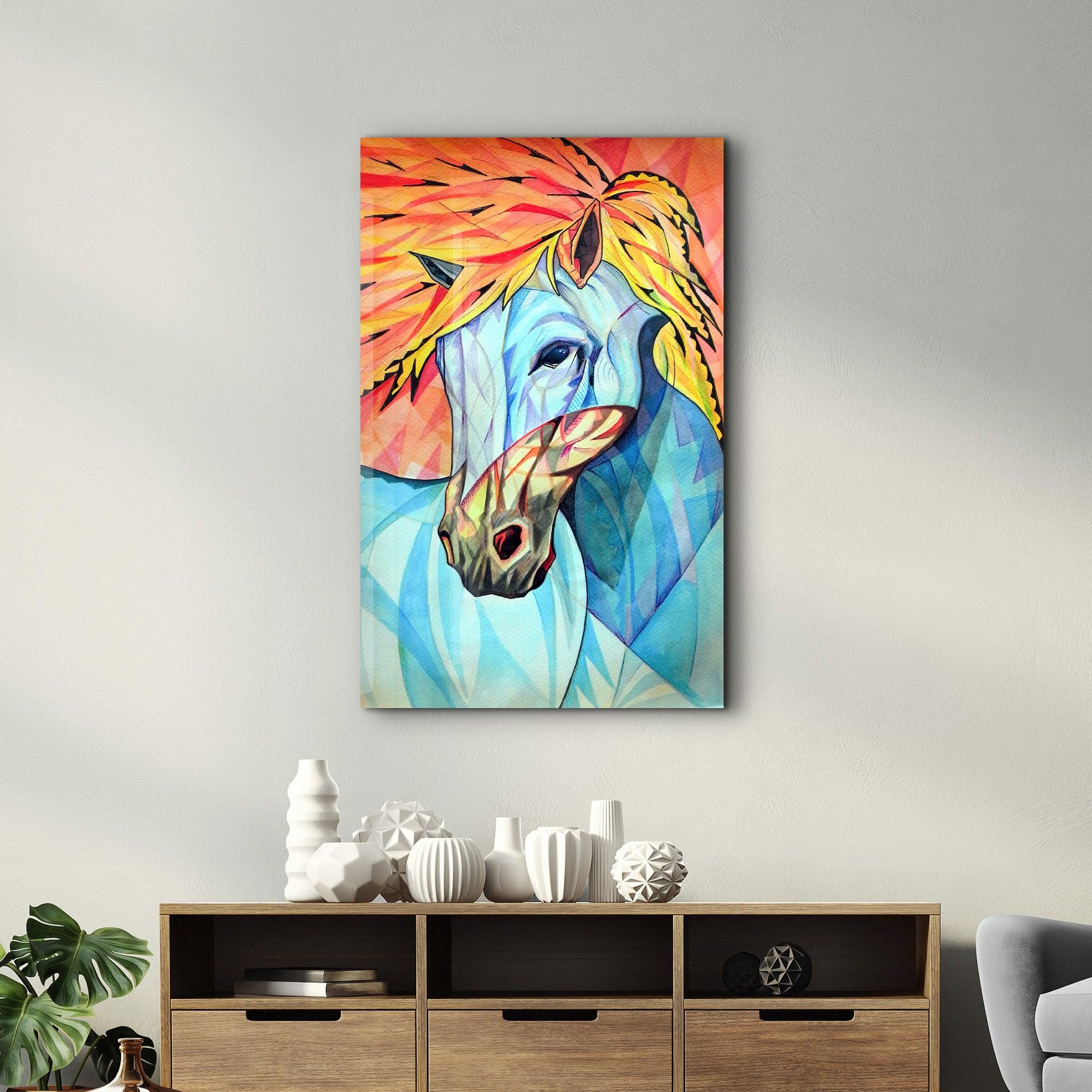 Cool Horse | Glass Wall Art - Artdesigna