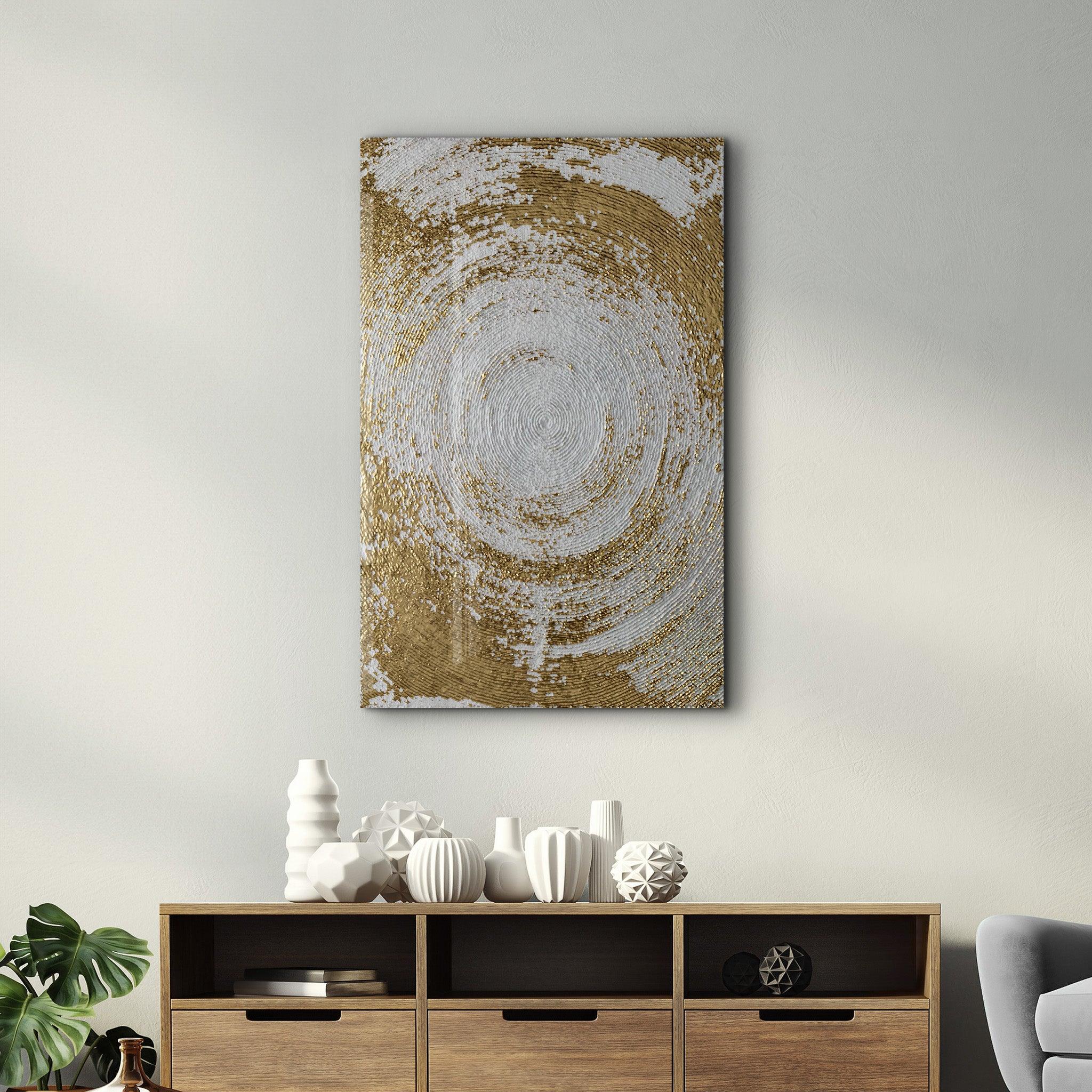 Gold Circle V1 | Glass Wall Art - Artdesigna