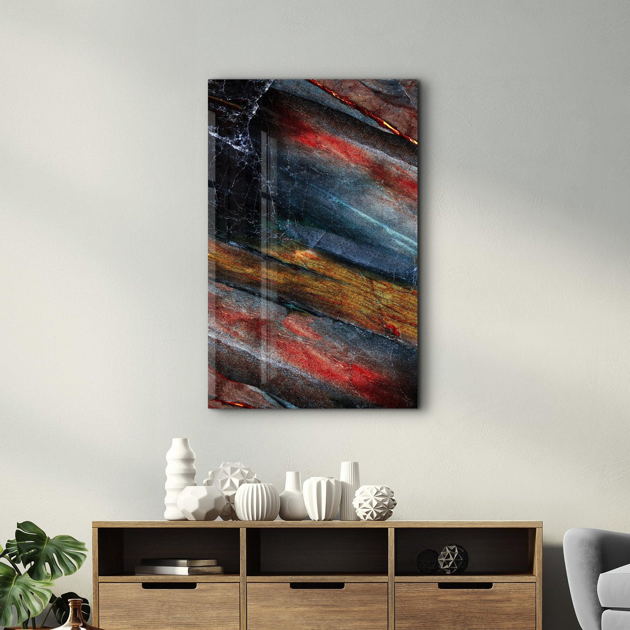 Colorful Layes Of Marble | Glass Wall Art - Artdesigna