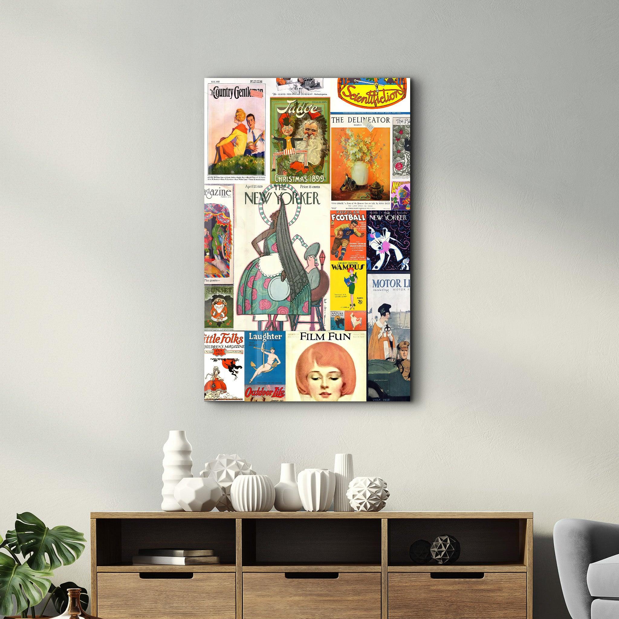 Retro Magazine Covers-5 - Glass Wall Art - Artdesigna