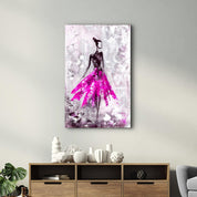 Ballerina (Pink) | Glass Wall Art - Artdesigna