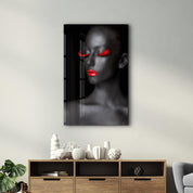 Red Expressions | Glass Wall Art - Artdesigna