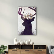 Deer | Glass Wall Art - Artdesigna