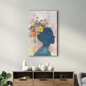 Abstract Women and Flowers | Glass Wall Art - Artdesigna