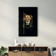 Wild Lion | Glass Wall Art - Artdesigna