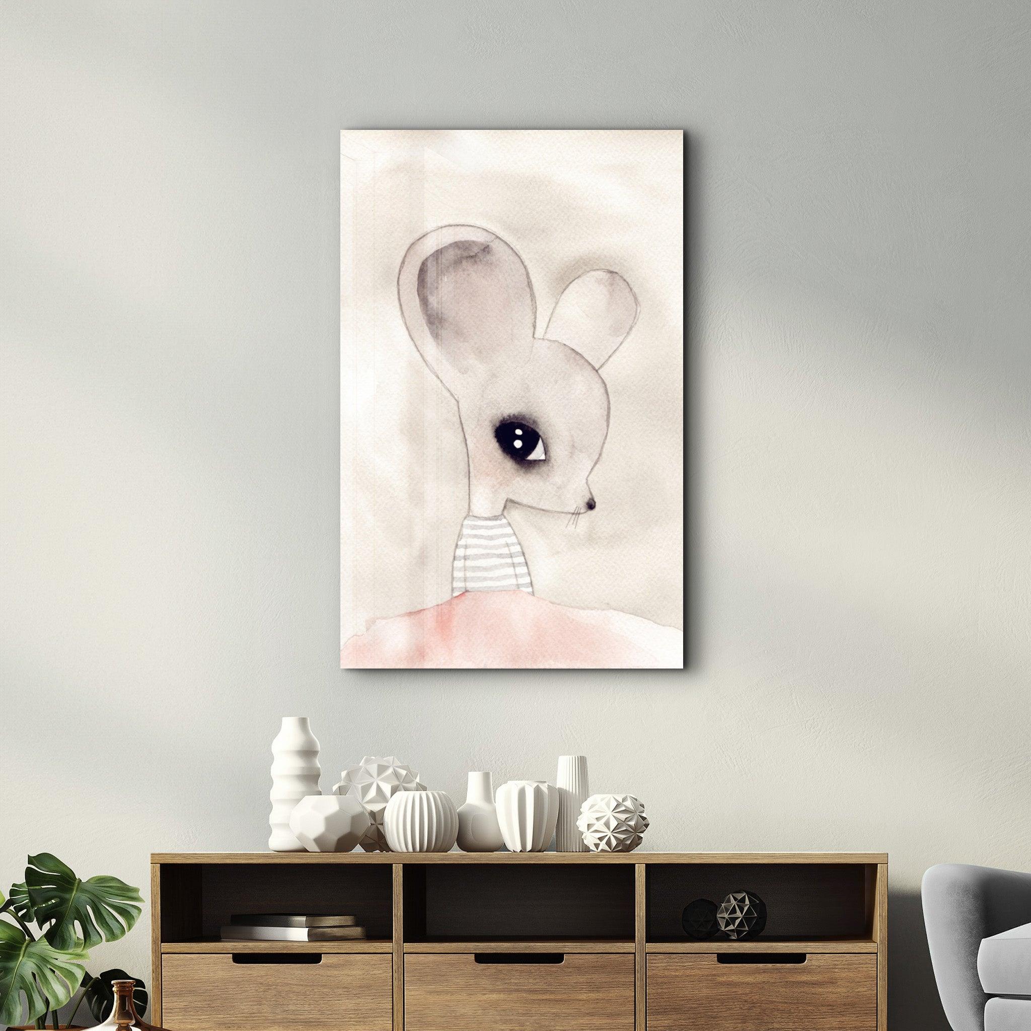 Funny Ears | Glass Wall Art - Artdesigna