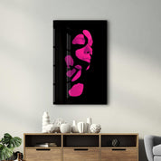 Mysterious Purple Face | Glass Wall Art - Artdesigna