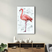 Abstract Flamingo | Glass Wall Art - Artdesigna