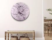 ・"Stone with Crystals - Light Purple"・Rounded Glass Wall Art - ArtDesigna Glass Printing Wall Art