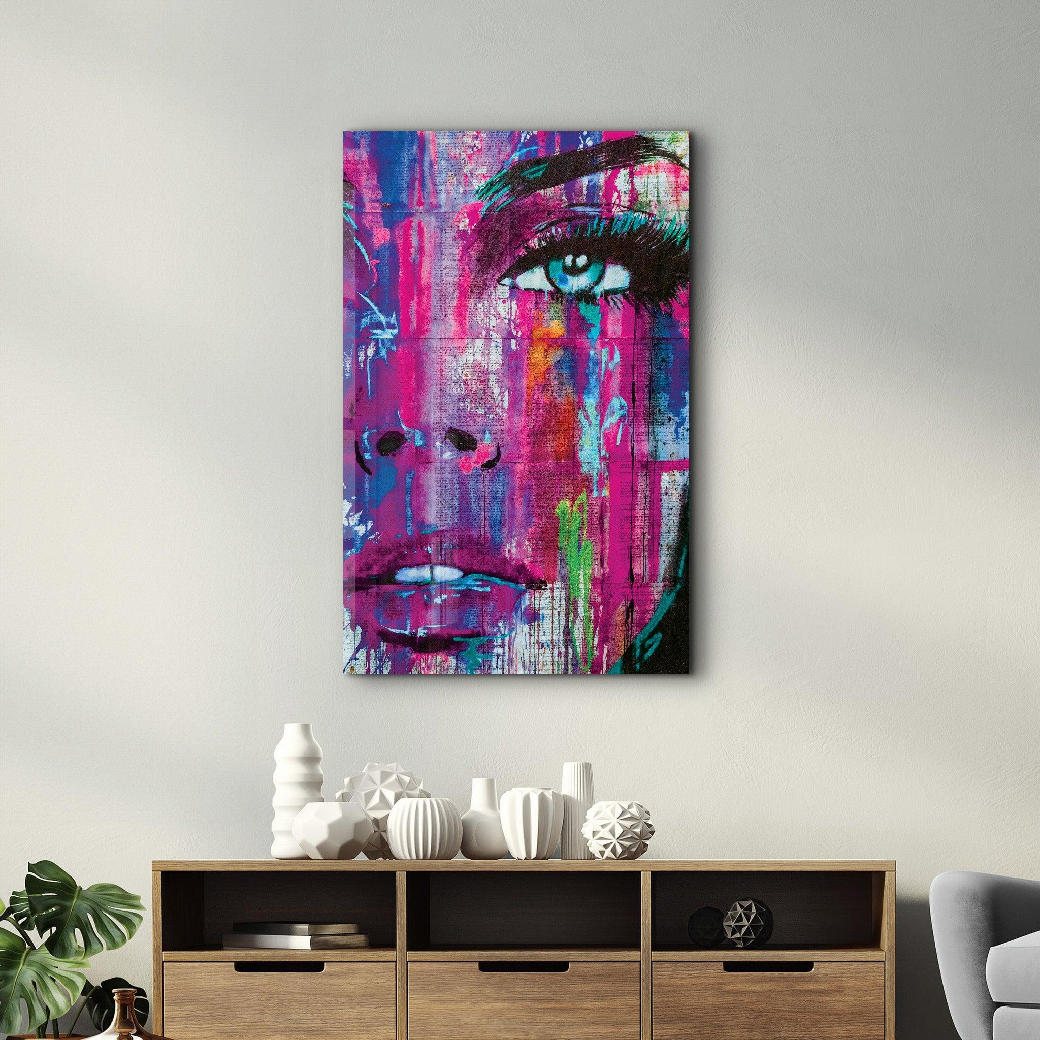 Woman Face | Glass Wall Art - Artdesigna