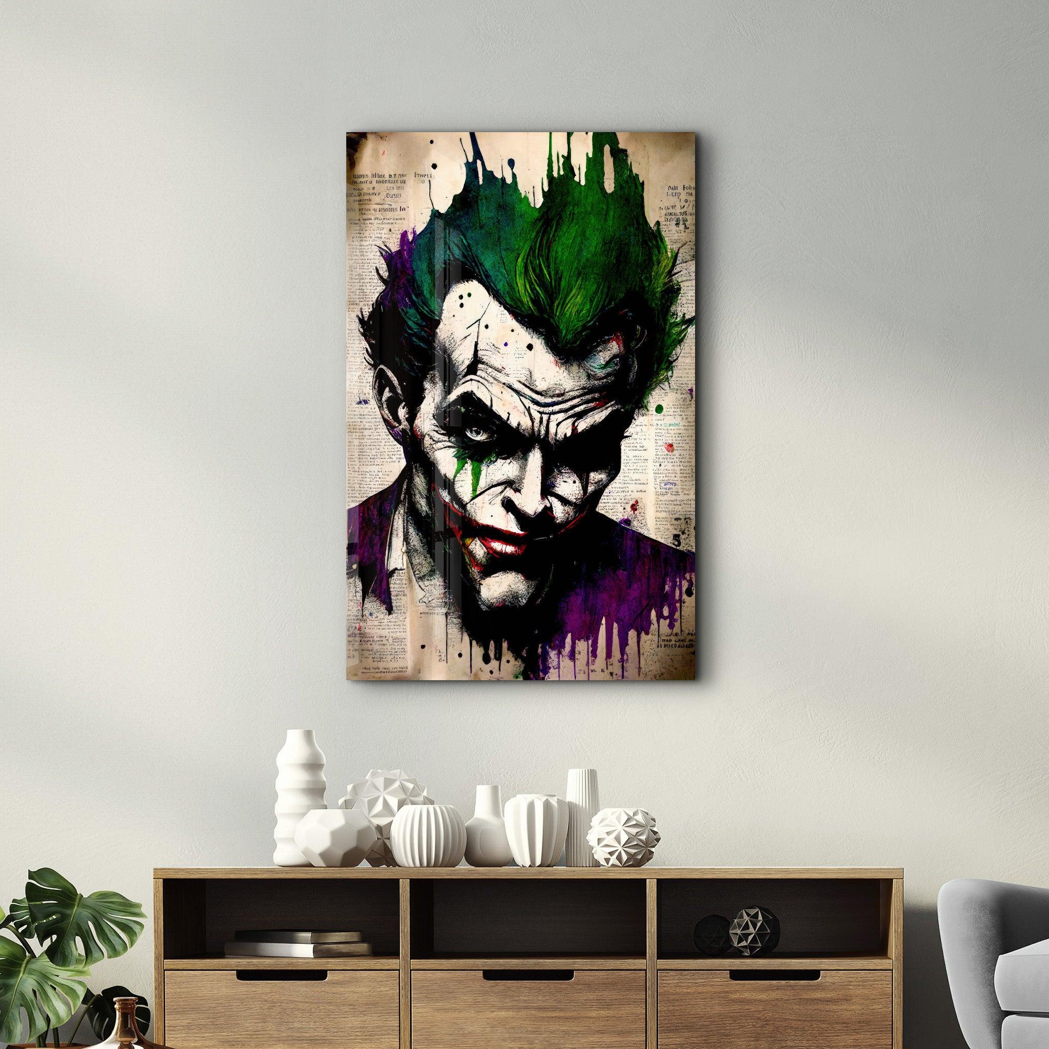 Joker Redesigned | Designer's Collection Glass Wall Art - Artdesigna