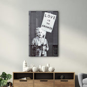 Banksy - Love is the Answer V2 | Designer's Collection Glass Wall Art - Artdesigna