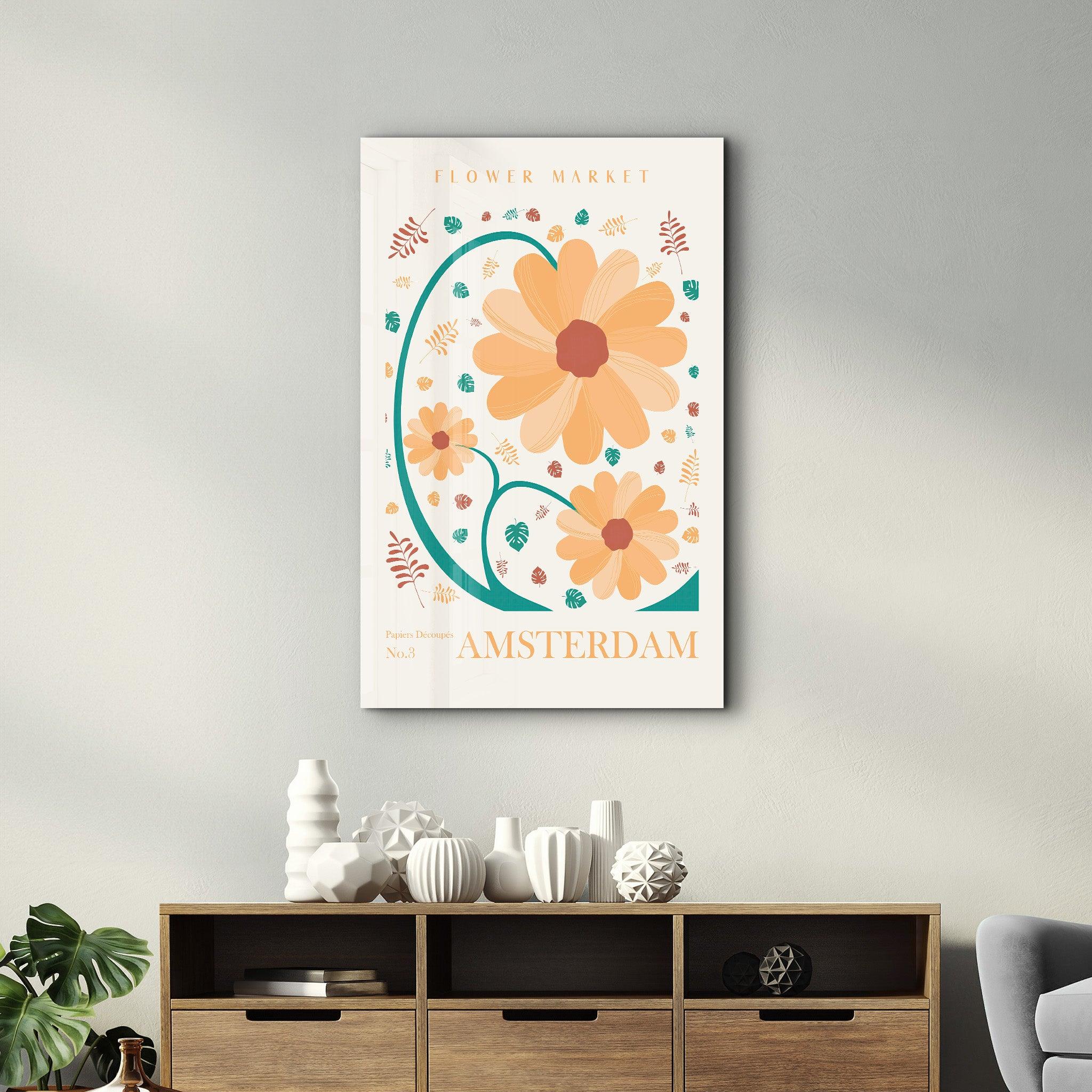 Flower Market No:3 Amsterdam | Gallery Print Collection Glass Wall Art - Artdesigna