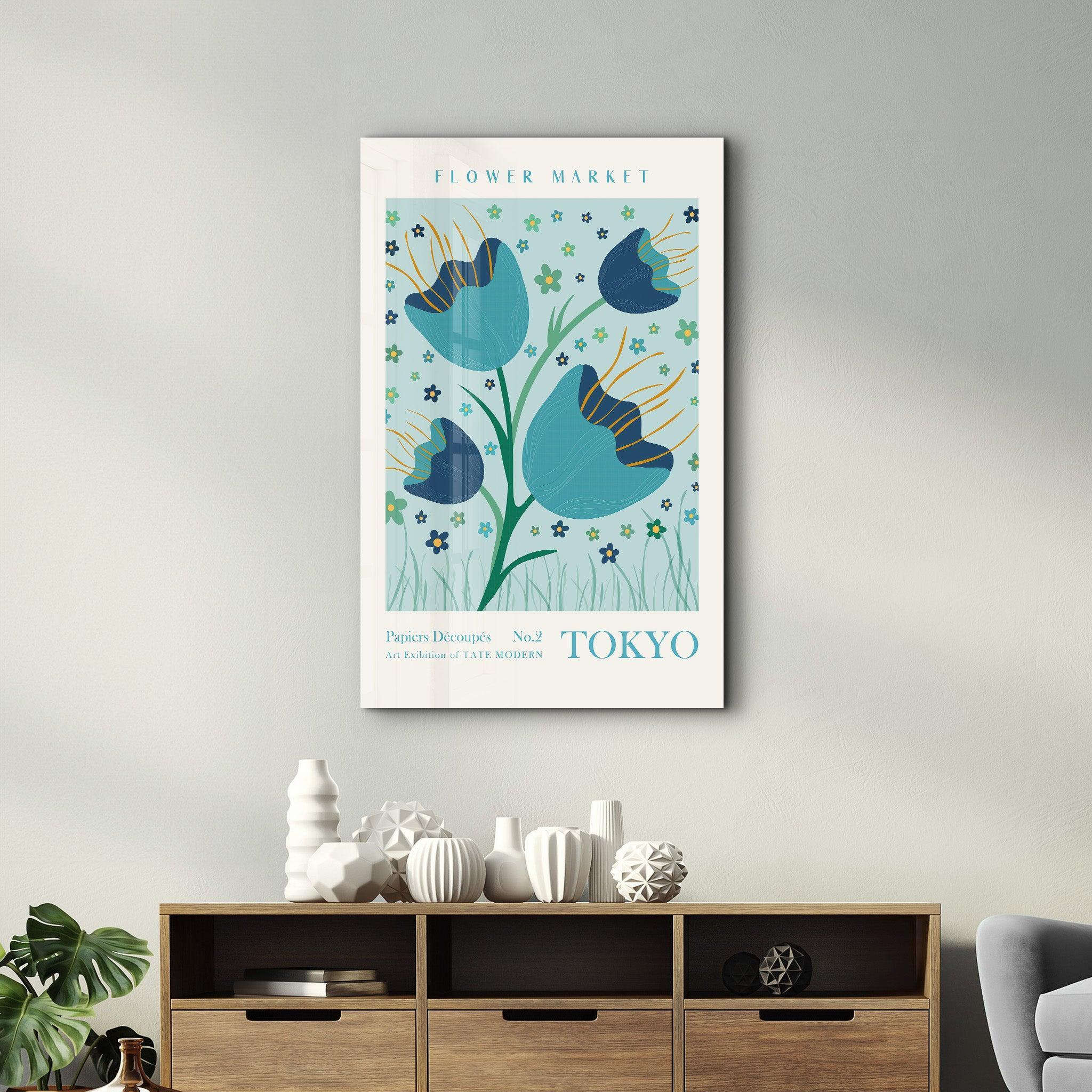 Flower Market No:2 Tokyo | Gallery Print Collection Glass Wall Art - Artdesigna