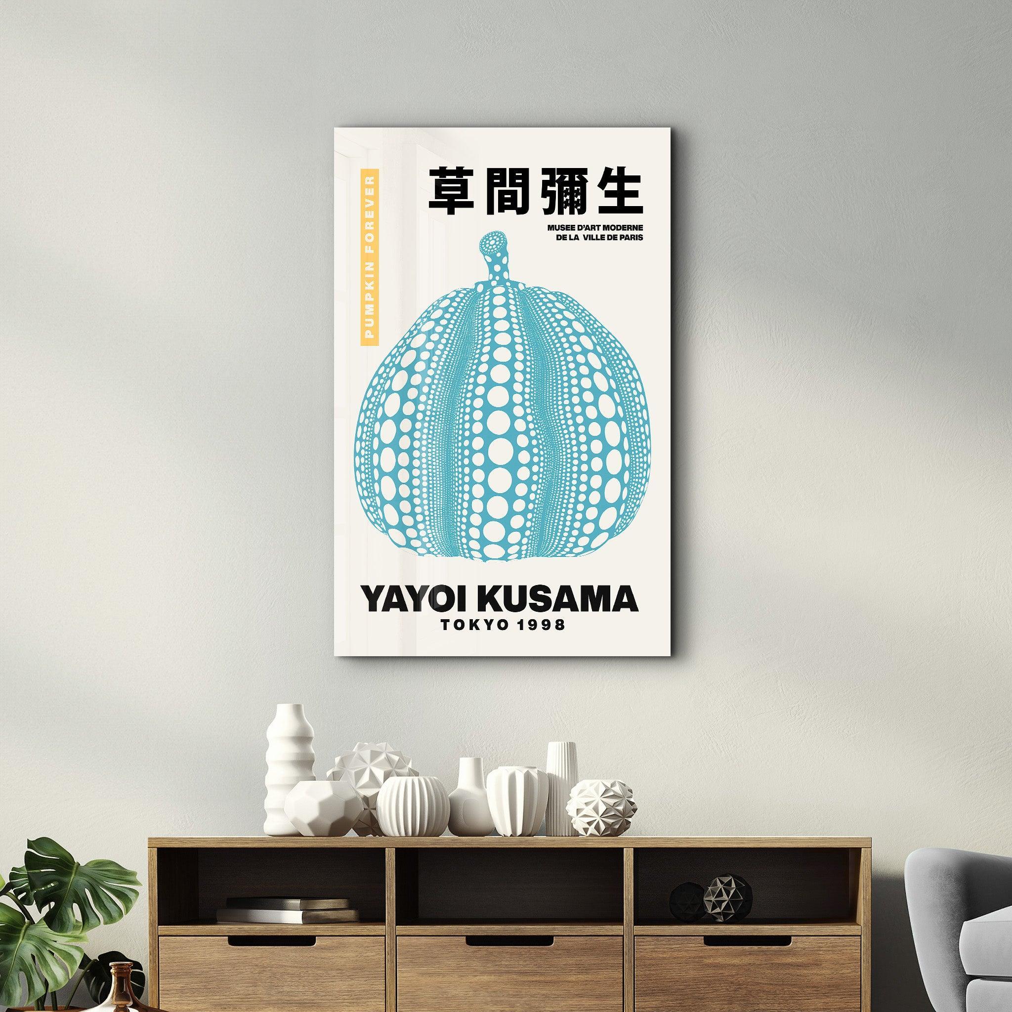 Yayoi Kusama Blue Tokyo 1998 | Glass Wall Art – Artdesigna