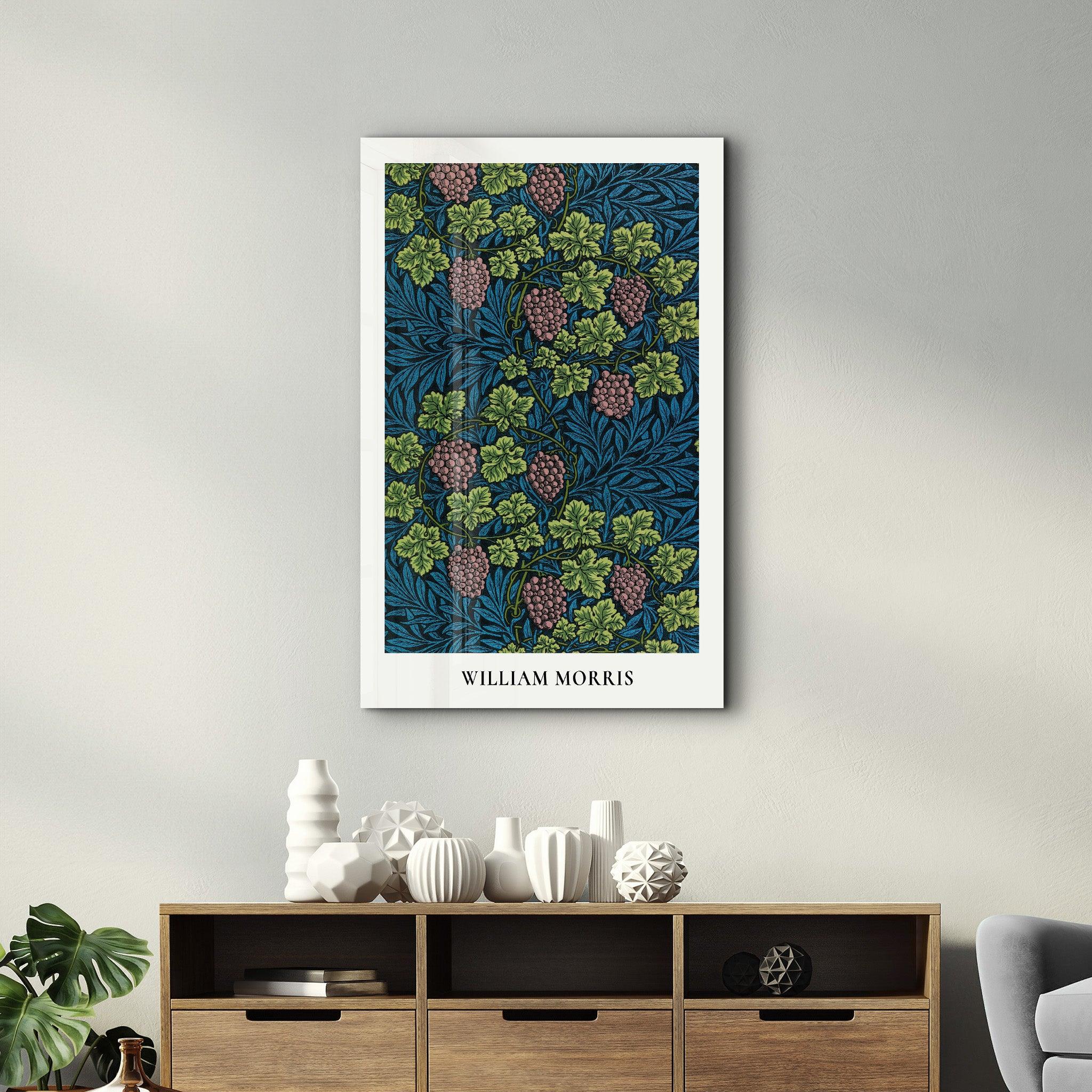 William Morris - Grapes | Gallery Print Collection Glass Wall Art - Artdesigna